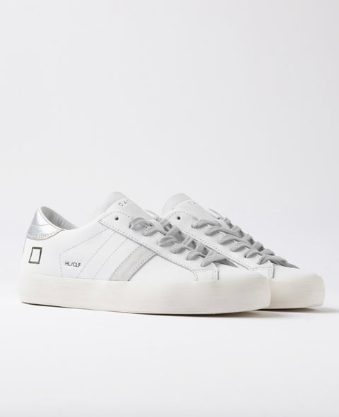 D.a.t.e. Hill Low Calf White-Silver