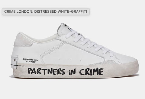 Crime London Distressed White Graffiti