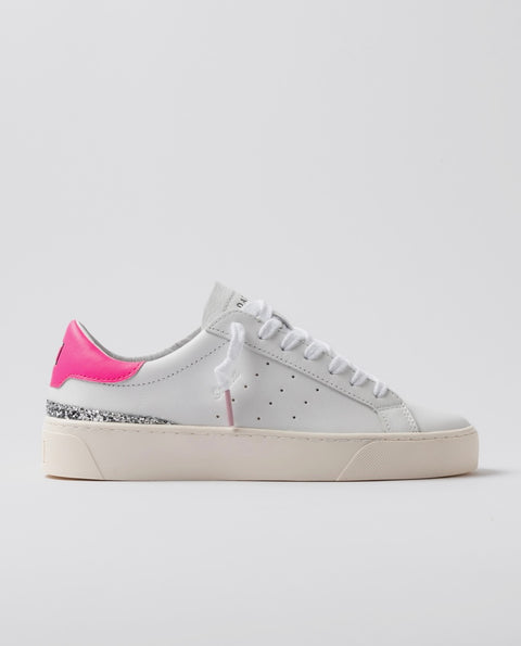 D.a.t.e. Sonica Calf White-Fuxia