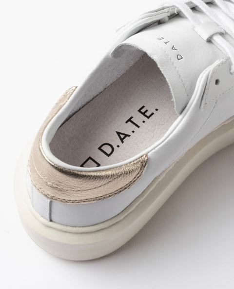 D.a.t.e. Hill Low Platform Calf White-Laminated