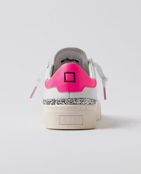 D.a.t.e. Sonica Calf White-Fuxia
