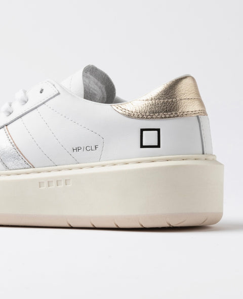 D.a.t.e. Hill Low Platform Calf White-Laminated