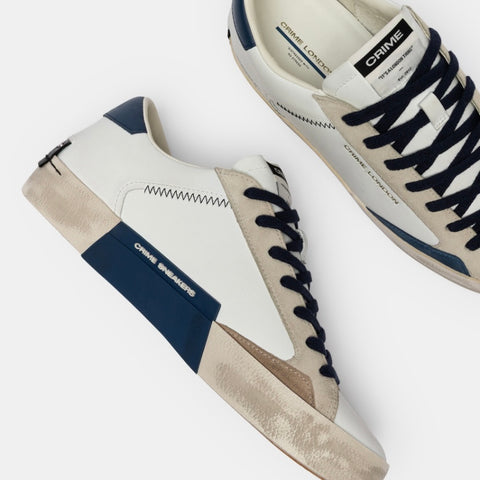 Crime London Distressed Navy Blue