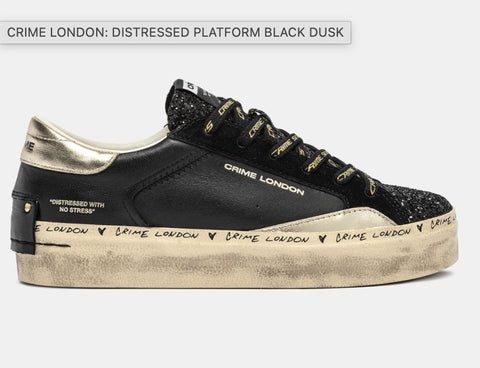 Crime London Distressed Platform Black Dusk