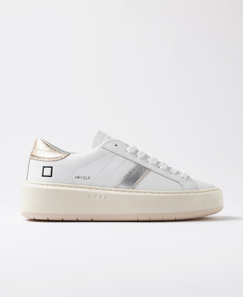 D.a.t.e. Hill Low Platform Calf White-Laminated