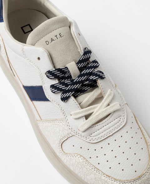 D.a.t.e. Court 2.0 Natural White-Blue