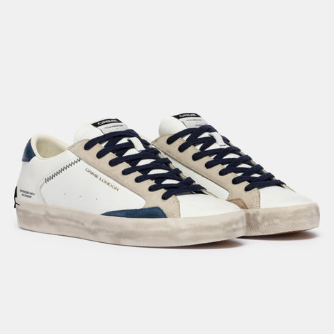 Crime London Distressed Navy Blue