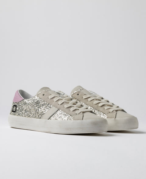 D.a.t.e. Hill low Glitter Platinum