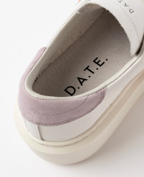 D.a.t.e. Hill Low Platform Calf White-Pink