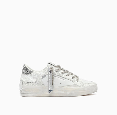 Crime London Sk8 Deluxe Wedge Always Shining Used White